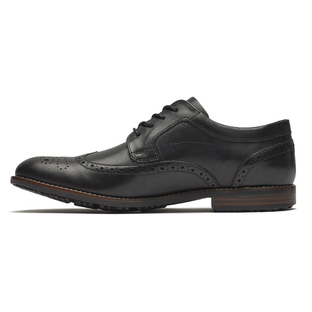 Rockport Mens Lace Up Black - Dustyn Wingtip - UK 012-IDJBPA